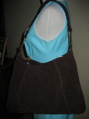 Vilenca Holland Dark Brown Suede Leather shoulder bag BOHO style NWT